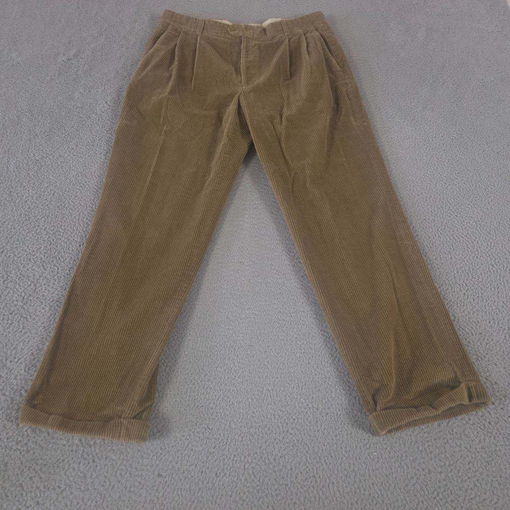 Ballin Pants Mens 40x35 Brown Corduroy Straight Leg Pleated Cuffed Cotton Canada